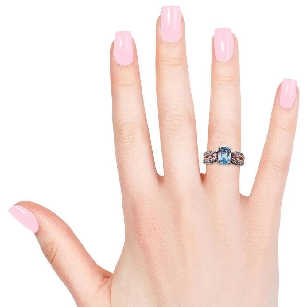 Split Ring Marambaia Topaz RG Over Sterling Silver